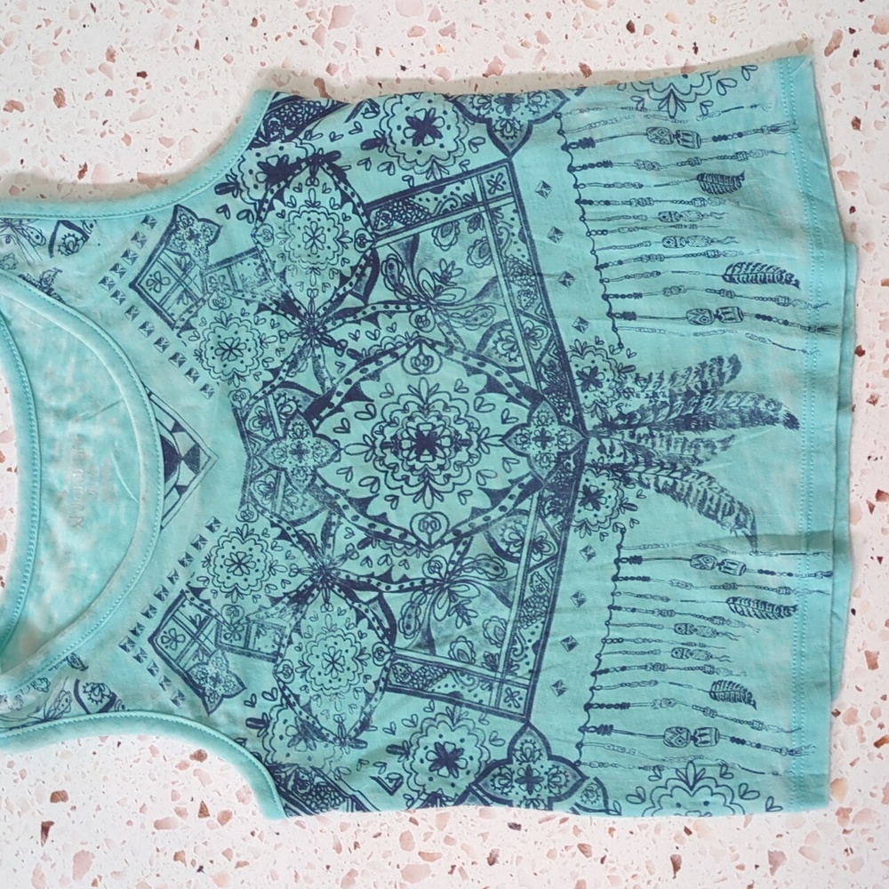 Bohemian Aqua Print Sleeveless Top | xhilaration | S (6-6X)